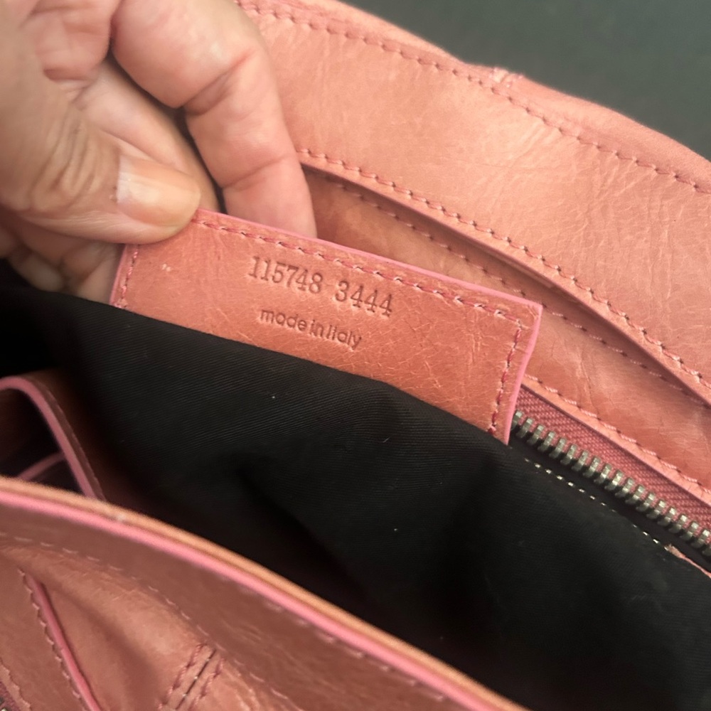 Coral Pink Leather Satchel Bag with Detachable Strap - Picture 16 of 16